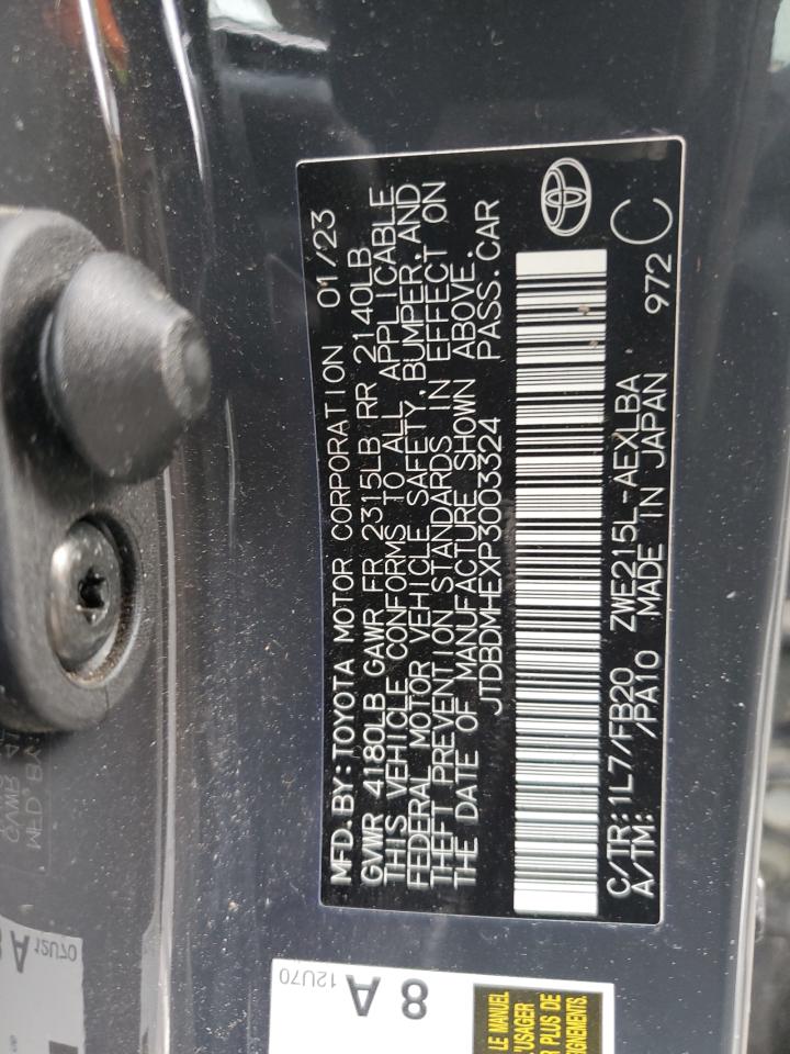 2023 TOYOTA COROLLA LE VIN:JTDBDMHEXP3003324