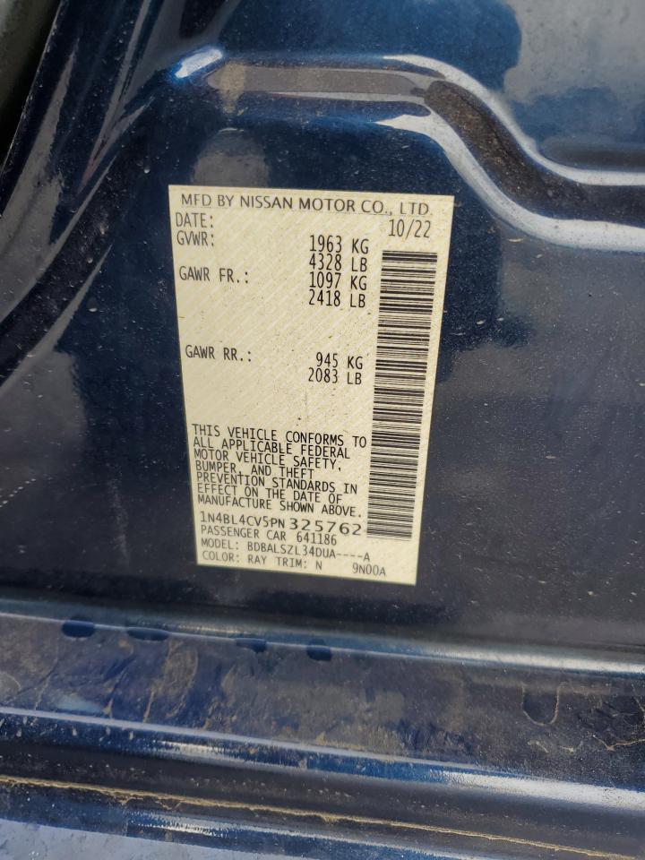 2023 NISSAN ALTIMA SR VIN:1N4BL4CV5PN325762