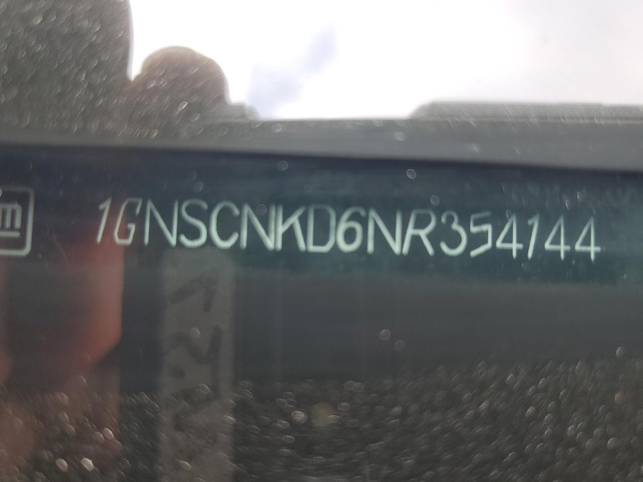 2022 CHEVROLET TAHOE C1500 LT VIN:1GNSCNKD6NR354144