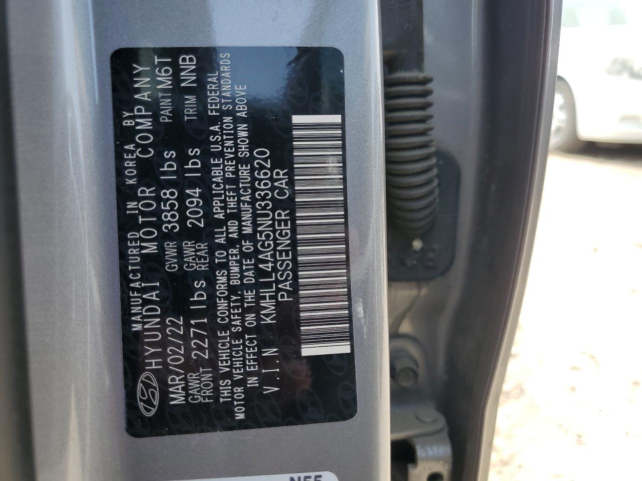 2022 HYUNDAI ELANTRA SE VIN:KMHLL4AG5NU336620