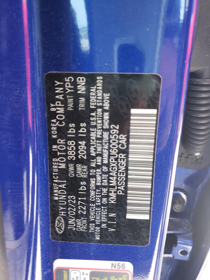 2023 HYUNDAI ELANTRA SEL VIN:KMHLM4AGXPU600592