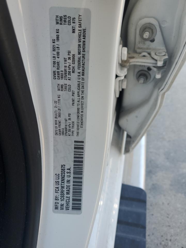 2022 RAM 1500 BIG HORN/LONE STAR VIN:1C6SRFMTXNN233875