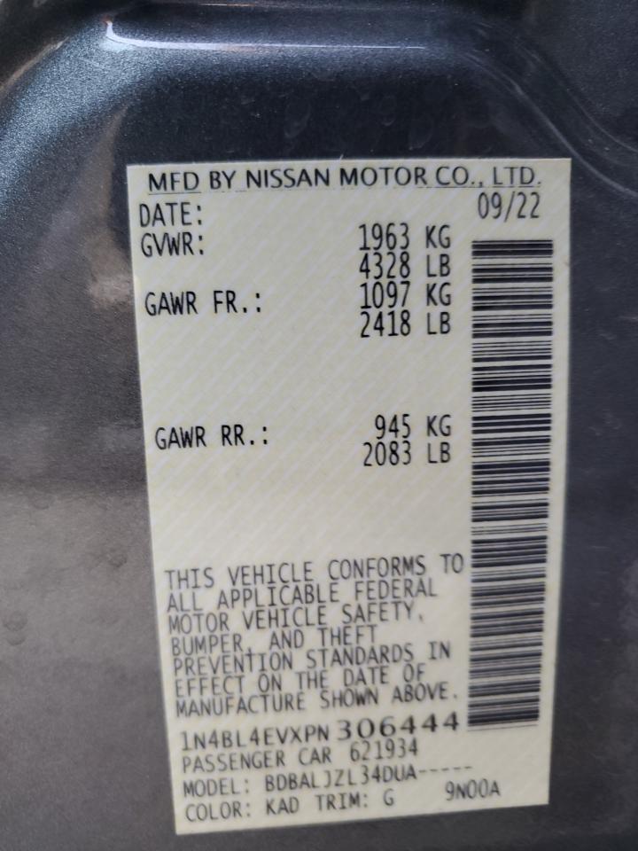 2023 NISSAN ALTIMA SL VIN:1N4BL4EVXPN306444
