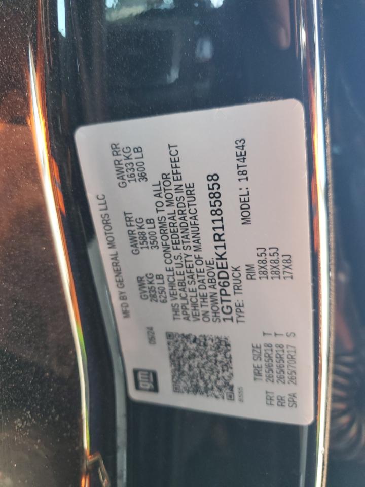 2024 GMC CANYON AT4 VIN:1GTP6DEK1R1185858