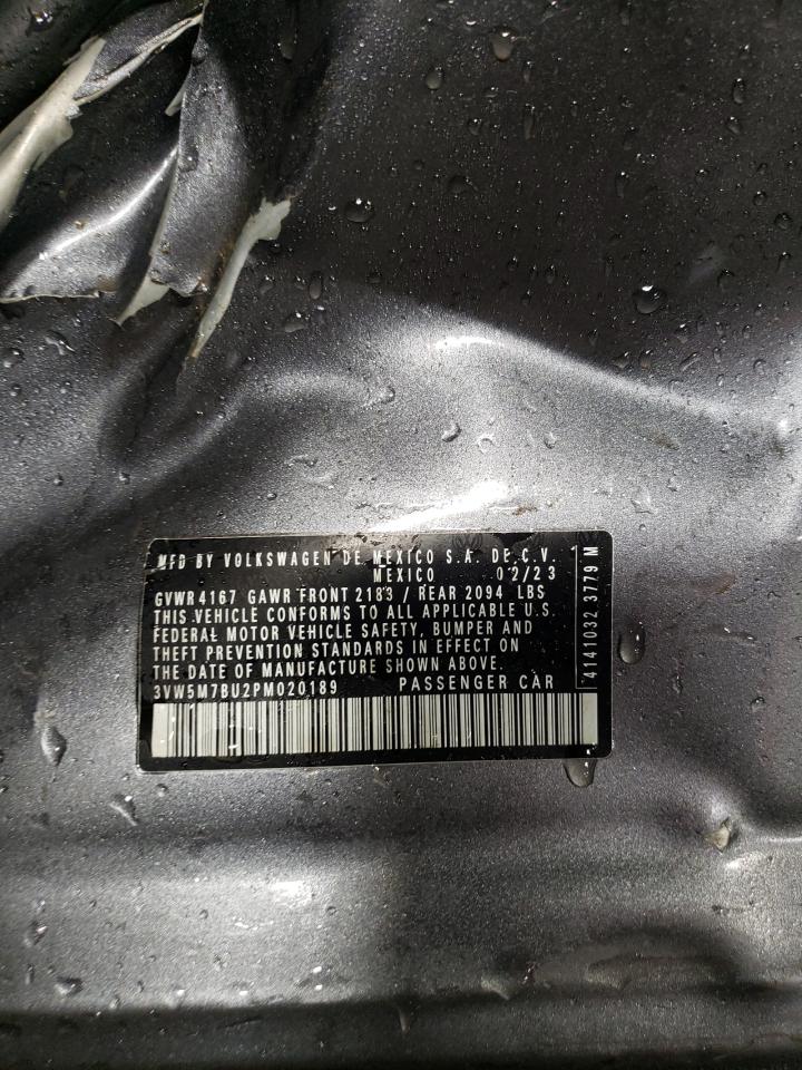 2023 VOLKSWAGEN JETTA S VIN:3VW5M7BU2PM020189
