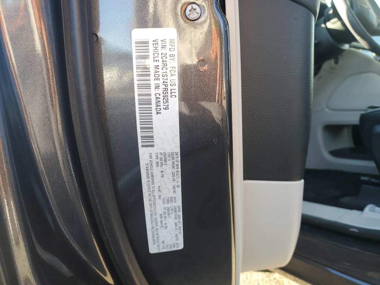 2023 CHRYSLER PACIFICA HYBRID LIMITED VIN:2C4RC1S74PR592579