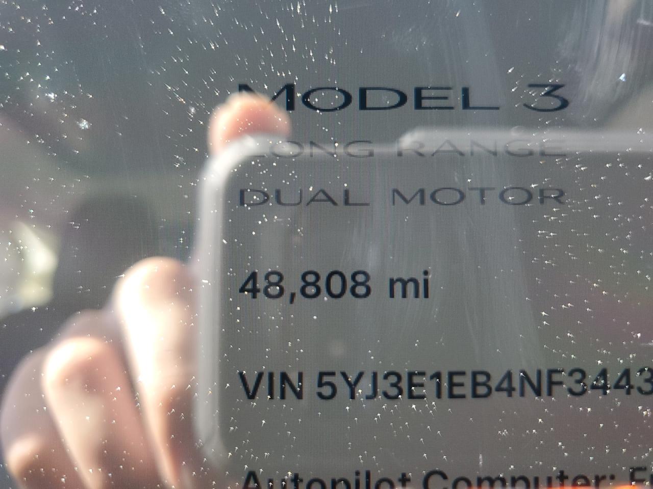 2022 TESLA MODEL 3  VIN:5YJ3E1EB4NF344390