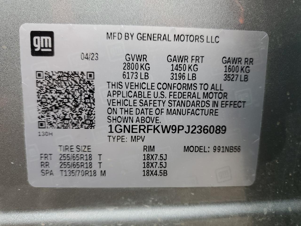 2023 CHEVROLET TRAVERSE LS VIN:1GNERFKW9PJ236089