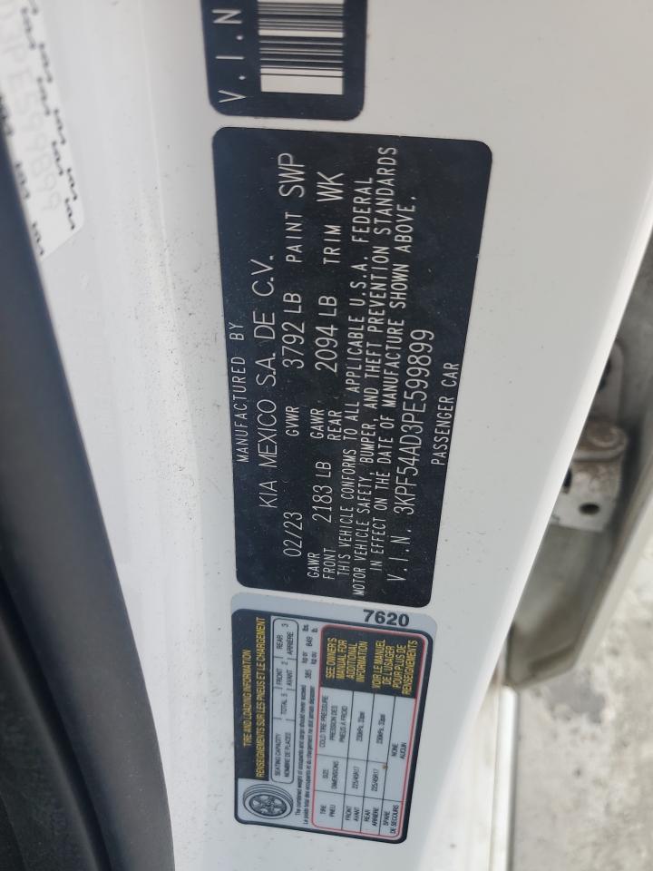 2023 KIA FORTE GT LINE VIN:3KPF54AD3PE599899