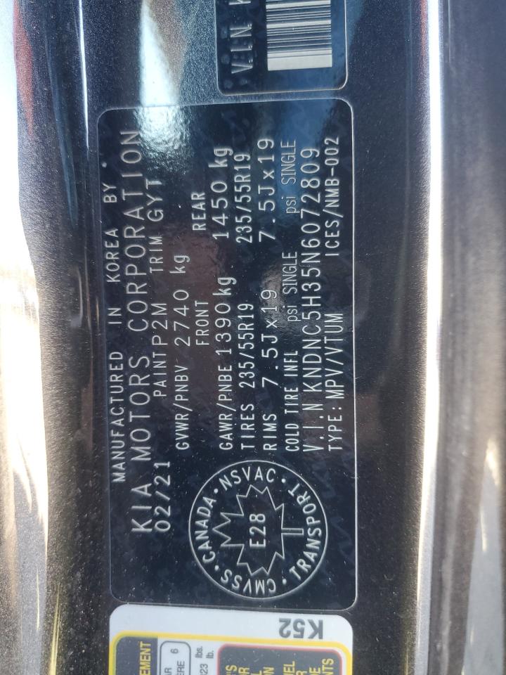 2022 KIA CARNIVAL EX VIN:KNDNC5H35N6072809