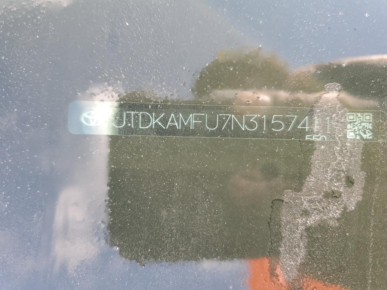 2022 TOYOTA PRIUS NIGHT SHADE VIN:JTDKAMFU7N3157411