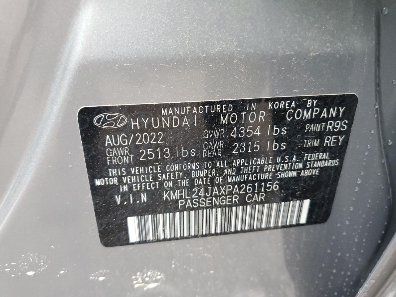 2023 HYUNDAI SONATA SE VIN:KMHL24JAXPA261156