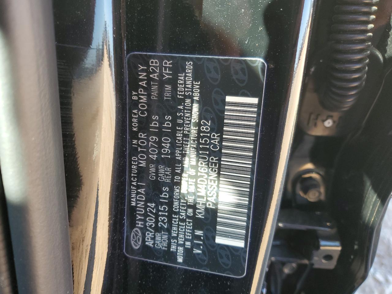 2024 HYUNDAI ELANTRA BLUE VIN:KMHLM4DJ6RU115182