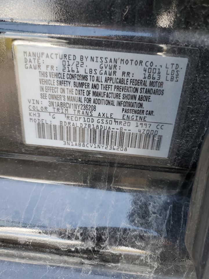 2022 NISSAN SENTRA SV VIN:3N1AB8CV1NY236208