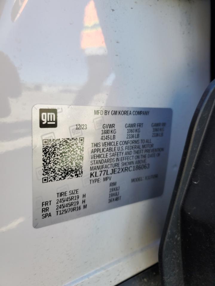 2024 CHEVROLET TRAX 2RS VIN:KL77LJE2XRC186063