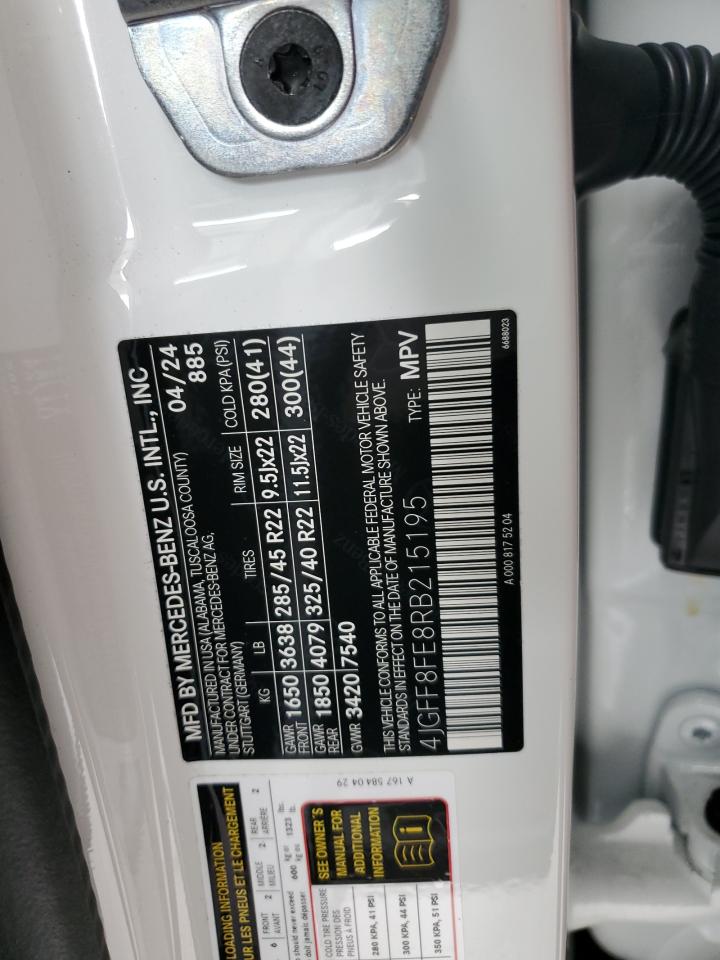 2024 MERCEDES-BENZ GLS 580 4MATIC VIN:4JGFF8FE8RB215195