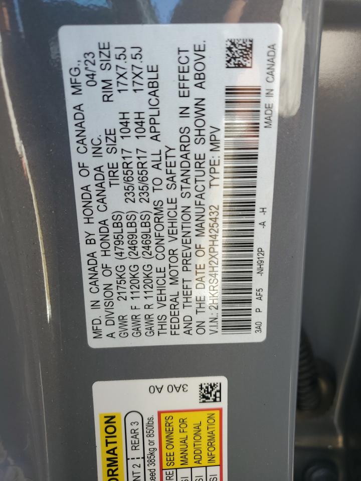 2023 HONDA CR-V LX VIN:2HKRS4H2XPH425432
