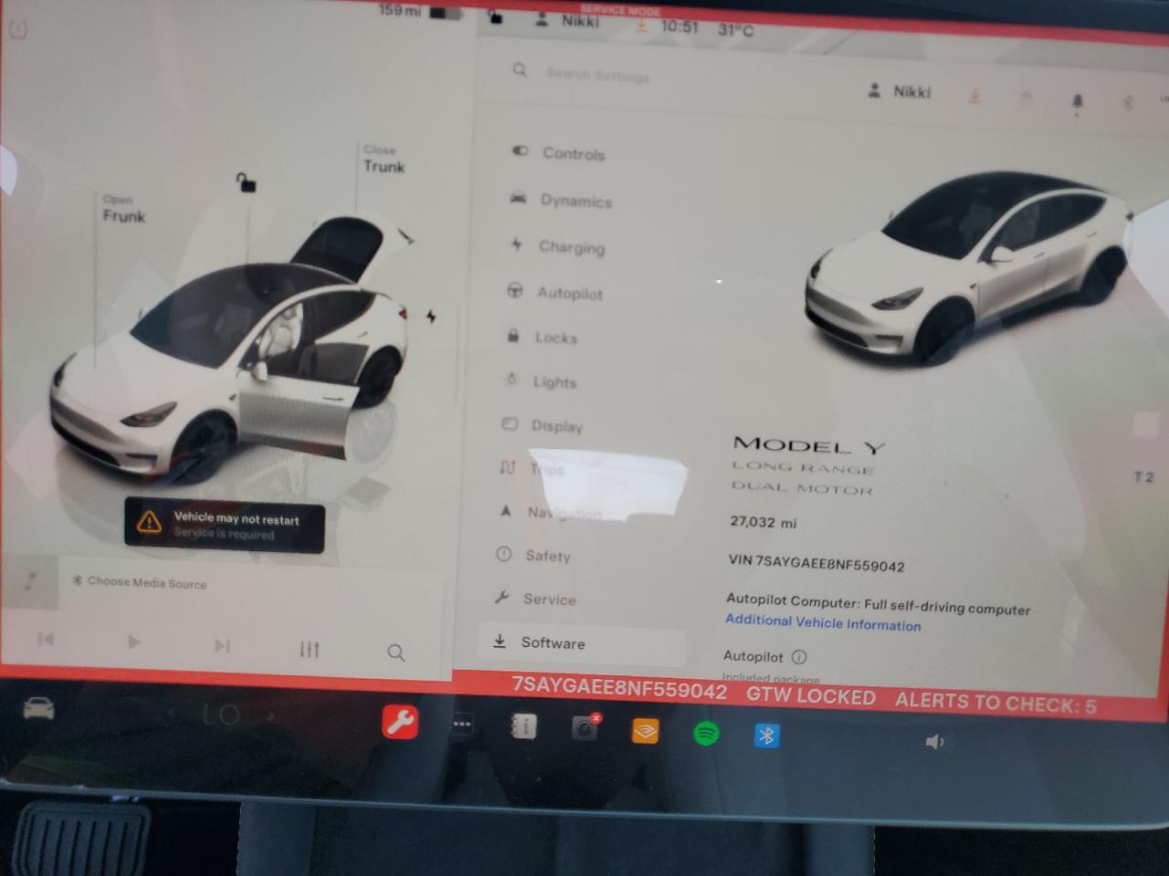 2022 TESLA MODEL Y  VIN:7SAYGAEE8NF559042