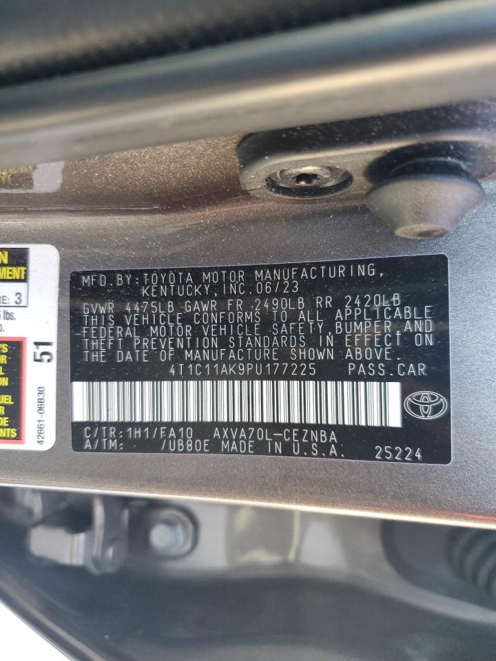 2023 TOYOTA CAMRY LE VIN:4T1C11AK9PU177225