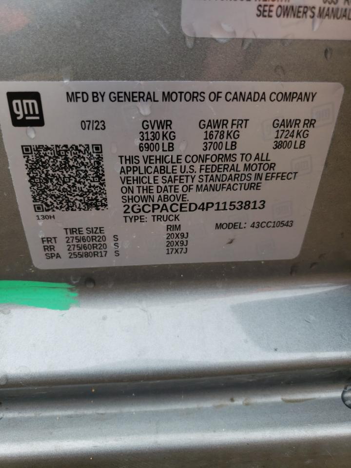 2023 CHEVROLET SILVERADO C1500 LT VIN:2GCPACED4P1153813