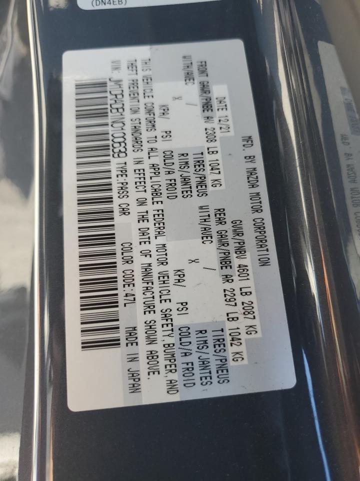 2022 MAZDA MX-30 PREMIUM PLUS VIN:JM1DRADB1N0100639