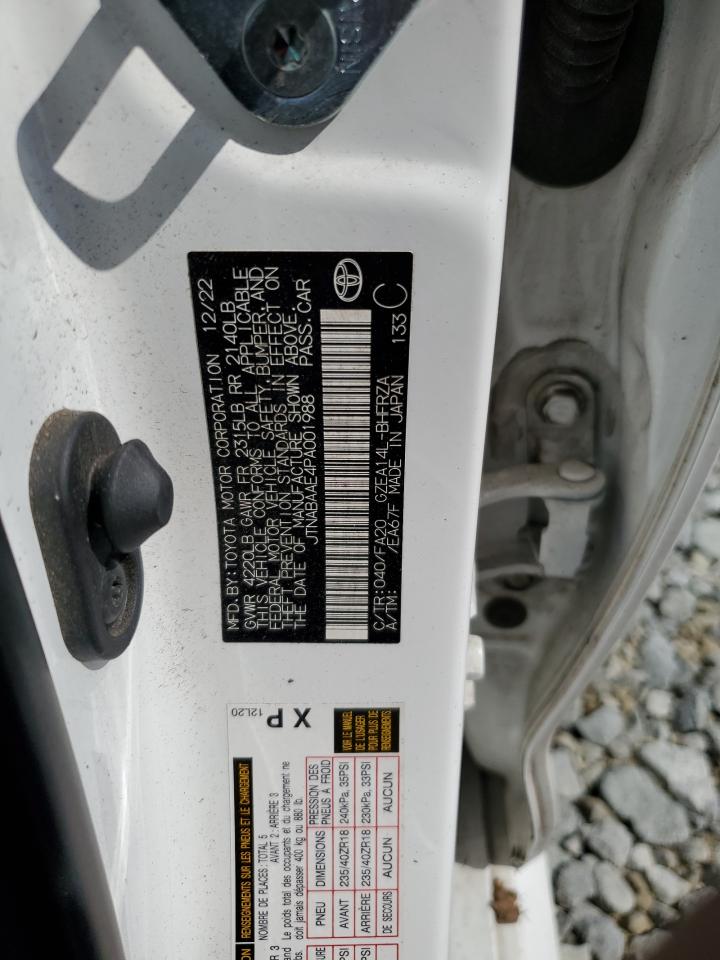 2023 TOYOTA GR COROLLA CORE VIN:JTNABAAE4PA001988