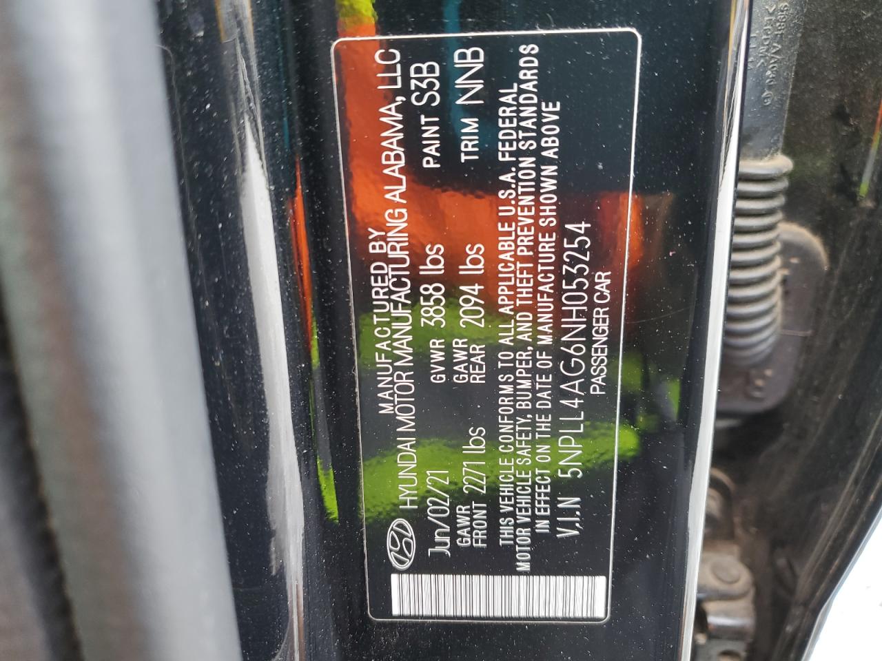 2022 HYUNDAI ELANTRA SE VIN:5NPLL4AG6NH053254