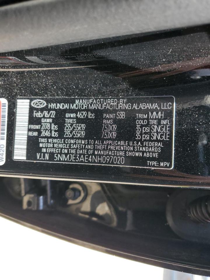 2022 HYUNDAI TUCSON LIMITED VIN:5NMJE3AE4NH097020