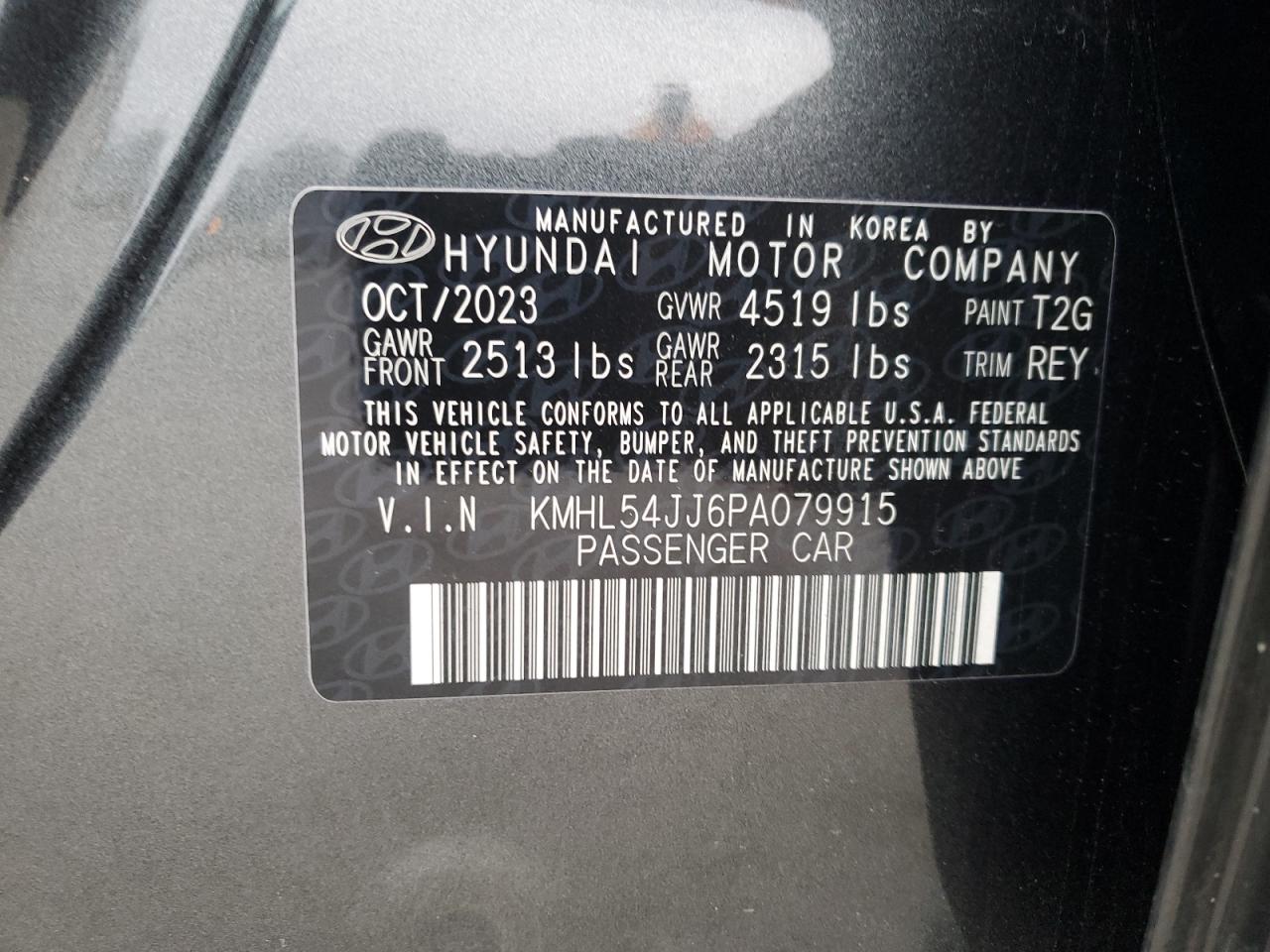 2023 HYUNDAI SONATA HYBRID VIN:KMHL54JJ6PA079915