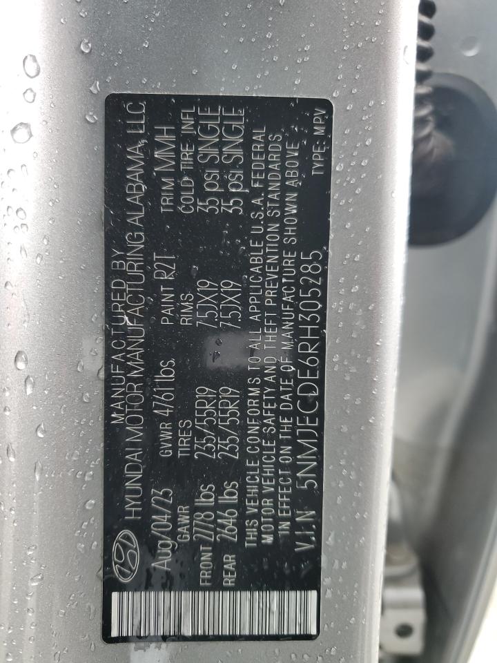 2024 HYUNDAI TUCSON LIMITED VIN:5NMJECDE6RH305285