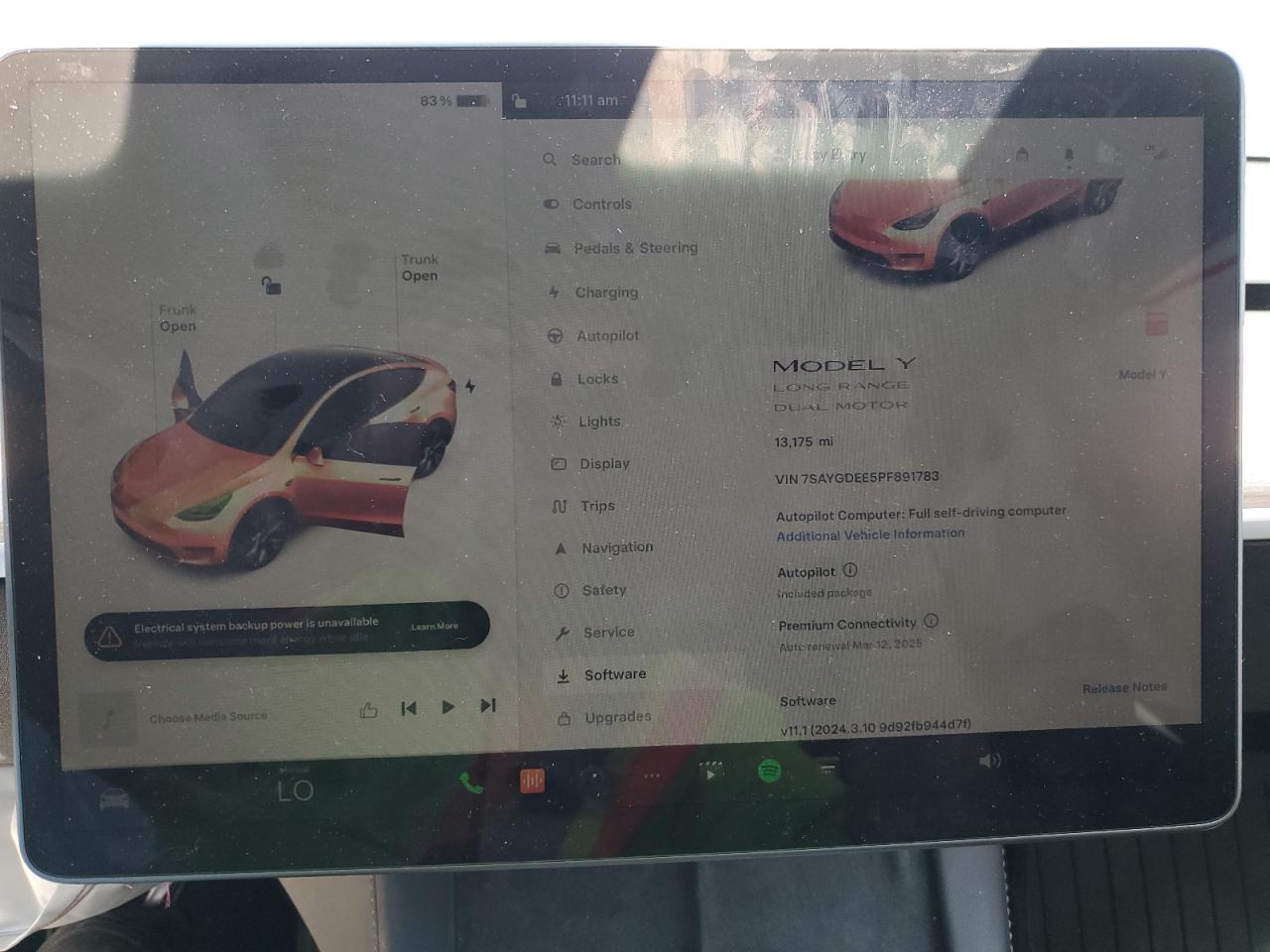 2023 TESLA MODEL Y  VIN:7SAYGDEE5PF891783