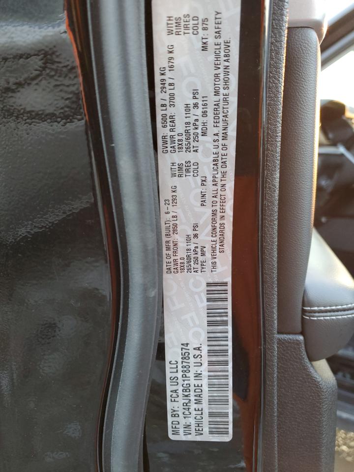2023 JEEP GRAND CHEROKEE L LIMITED VIN:1C4RJKBG1P8878574