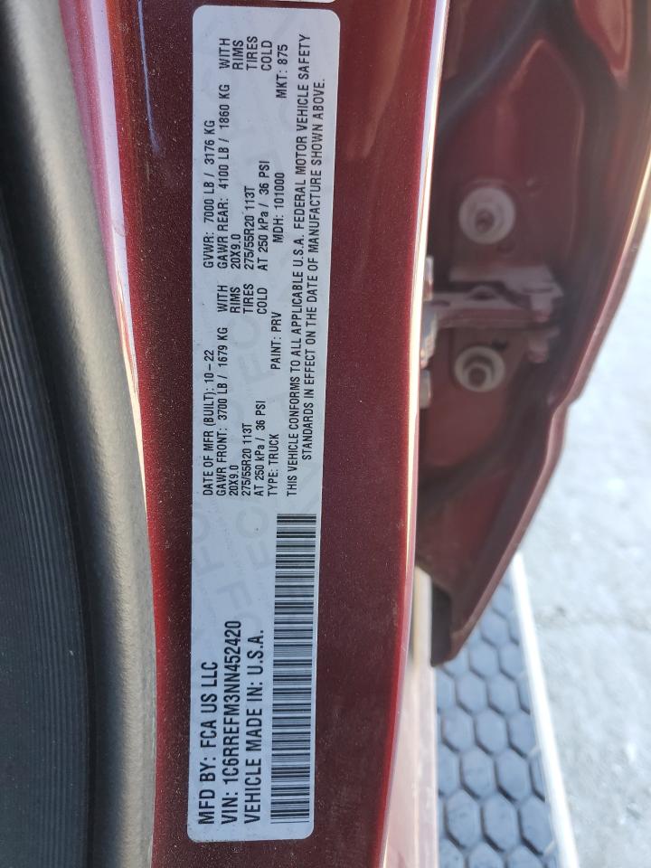 2022 RAM 1500 BIG HORN/LONE STAR VIN:WVGBV3AX8DW601422