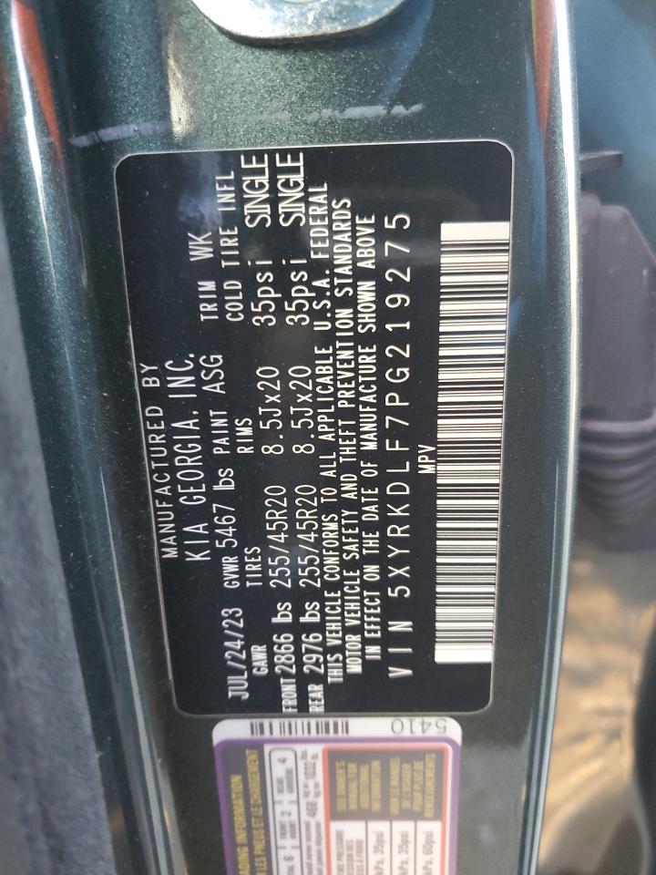 2023 KIA SORENTO SX VIN:5XYRKDLF7PG219275