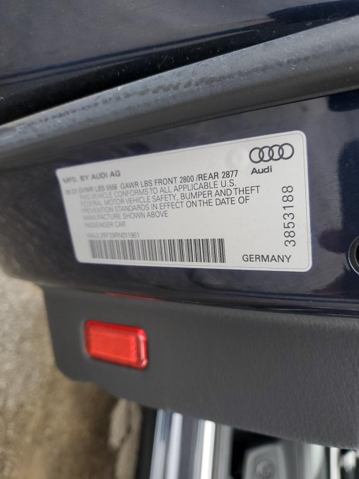 2024 AUDI A6 PREMIUM PLUS VIN:WAUL2BF29RN011961