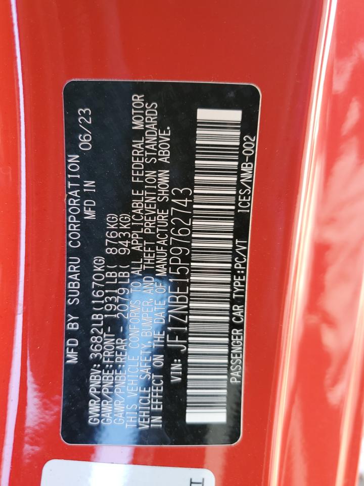 2023 TOYOTA GR 86 PREMIUM VIN:JF1ZNBE15P9762743