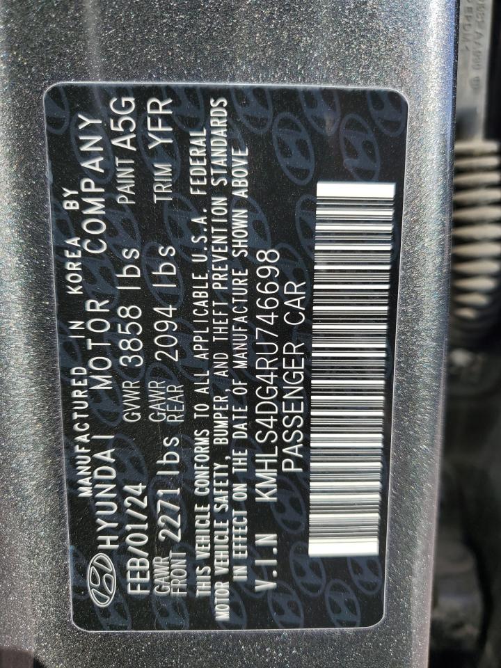 2024 HYUNDAI ELANTRA SEL VIN:KMHLS4DG4RU746698