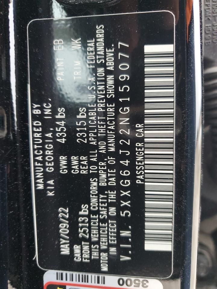 2022 KIA K5 GT LINE VIN:5XXG64J22NG159077