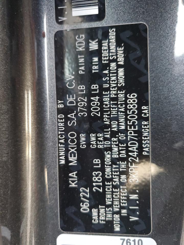 2023 KIA FORTE LX VIN:3KPF24AD7PE505886
