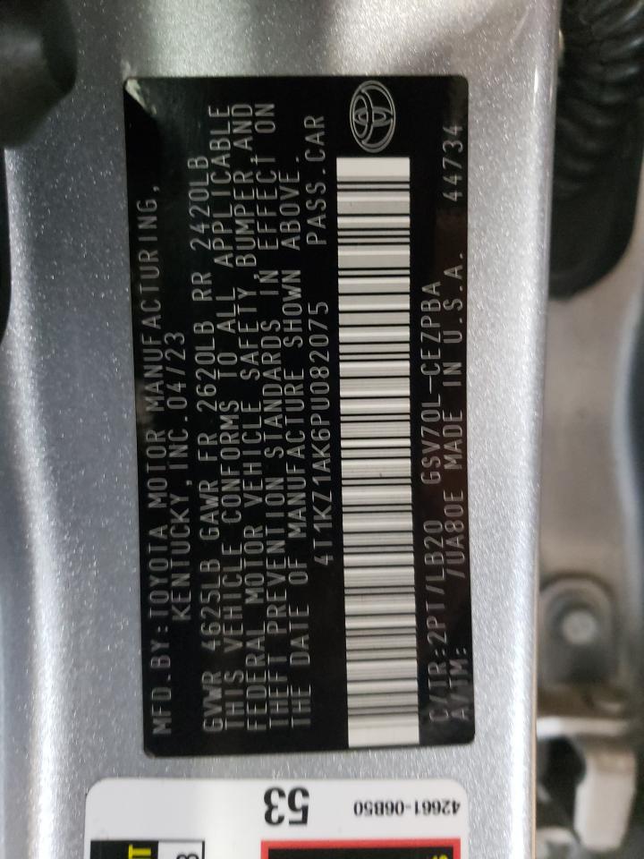 2023 TOYOTA CAMRY TRD VIN:4T1KZ1AK6PU082075