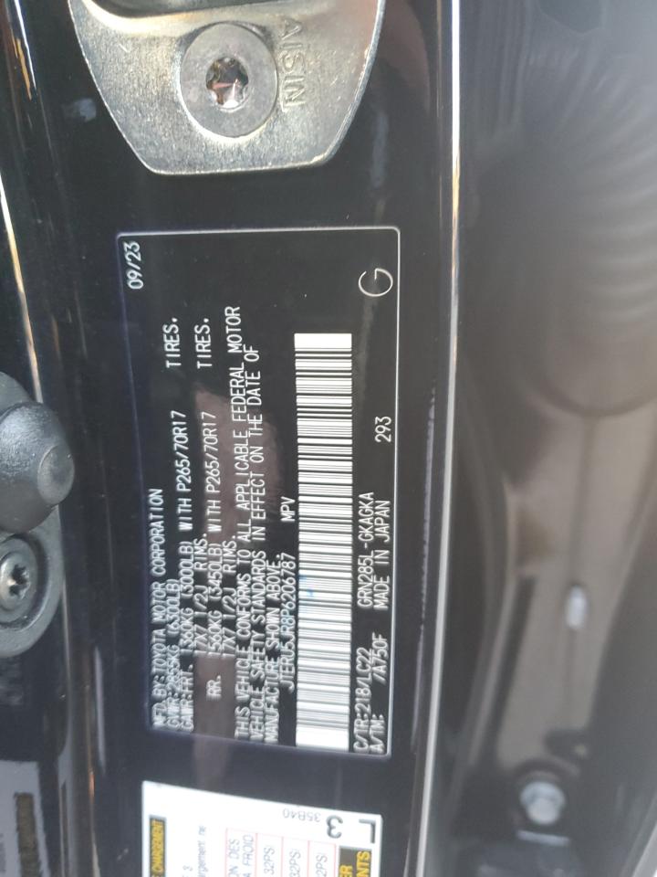 2023 TOYOTA 4RUNNER SE VIN:JTERU5JR8P6206787