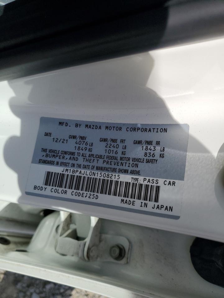 2022 MAZDA 3  VIN:JM1BPAJL0N1508215