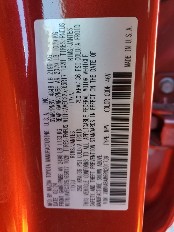 2024 MAZDA CX-50 SELECT VIN:7MMVABAM6RN201739