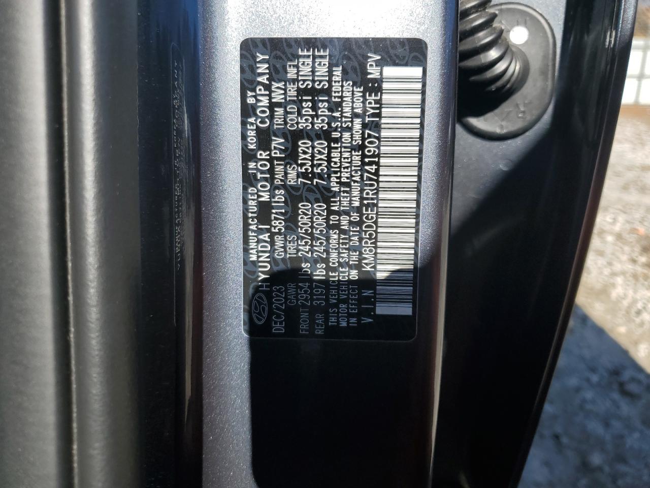 2024 HYUNDAI PALISADE LIMITED VIN:KM8R5DGE1RU741907