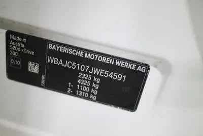 2018 BMW 520 WBAJC5107JWE54591 VIN:WBAJC5107JWE54591