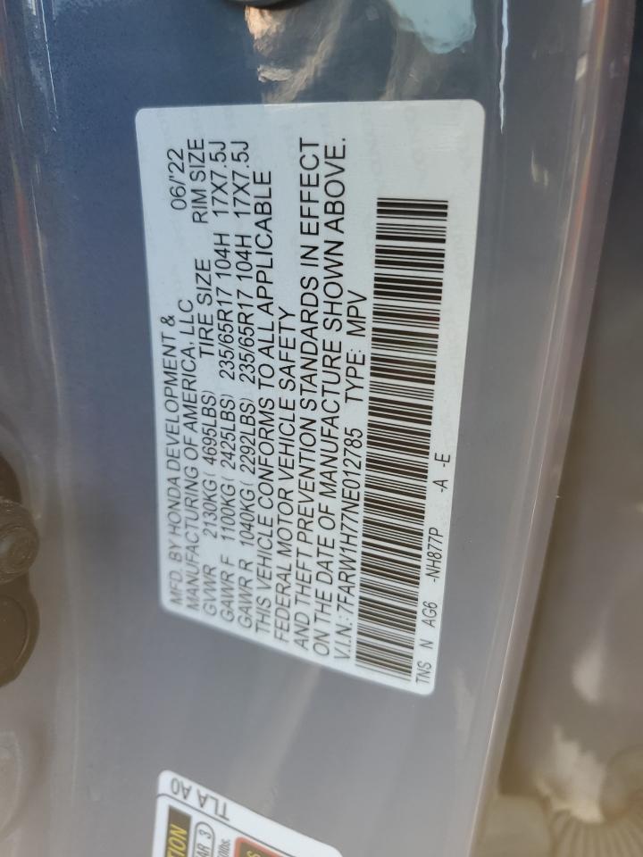 2022 HONDA CR-V SE VIN:7FARW1H77NE012785