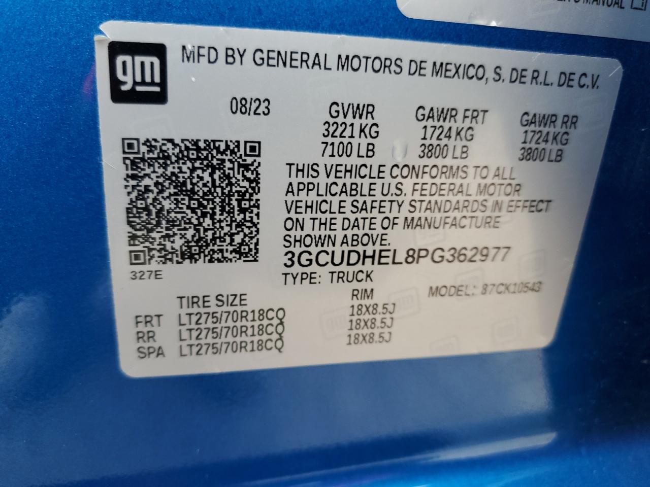 2023 CHEVROLET SILVERADO K1500 ZR2 VIN:3GCUDHEL8PG362977