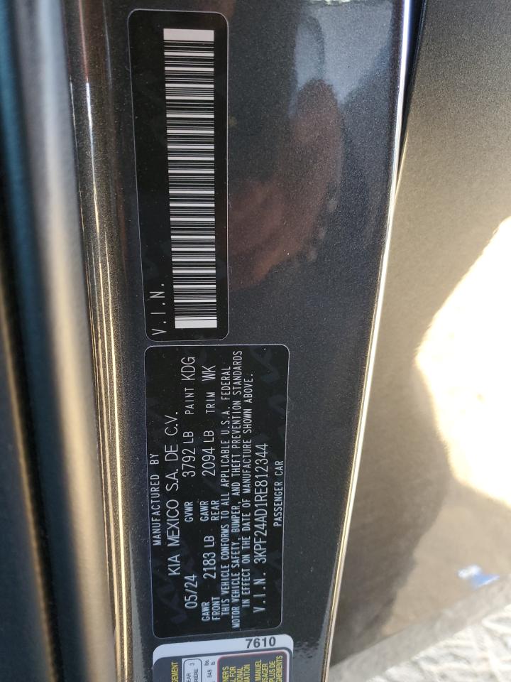 2024 KIA FORTE LX VIN:3KPF24AD1RE812344