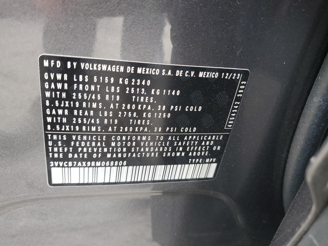 2024 VOLKSWAGEN TIGUAN SE R-LINE BLACK VIN:3VVCB7AX9RM068806