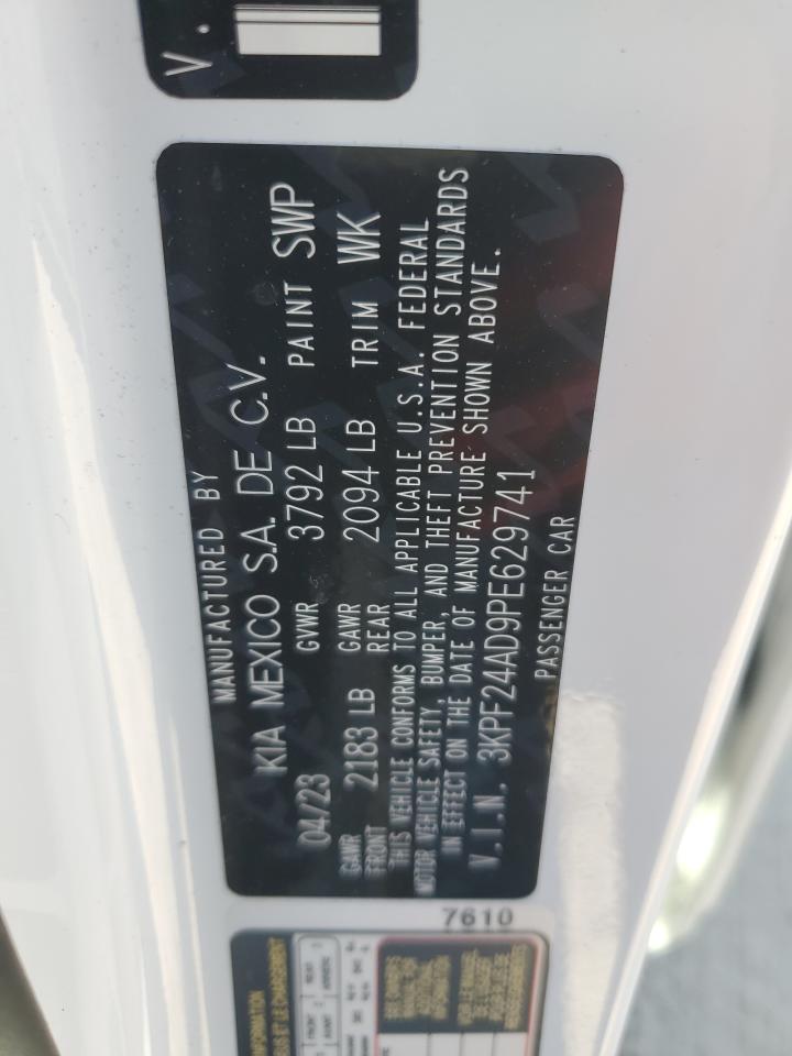 2023 KIA FORTE LX VIN:3KPF24AD9PE629741